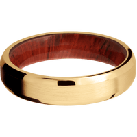 14K Yellow Gold + Satin , Polish Finish + Padauk