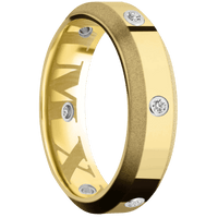 14K Yellow Gold + Polish , Sand Finish