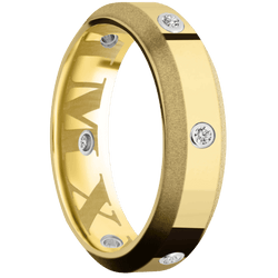 14K Yellow Gold + Polish , Sand Finish