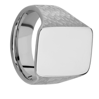 Large Rectangle signet ring (20x14.5mm) in Titanium, with a Wide style band.