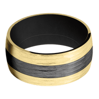 10K Yellow Gold + Treebarkh Finish + Black