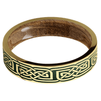 14K Yellow Gold + Polish Finish + Whiskey Barrel