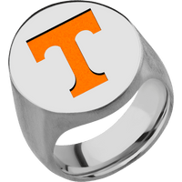 Extra Large Oval signet ring (24x20mm) in Titanium, with a Wide style band and a Tennessee Power T engraving.