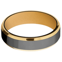 Zirconium + Polish , Satin Finish + Gold
