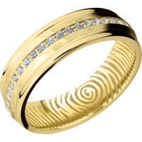 18K Yellow Gold + Hammer , Polish Finish