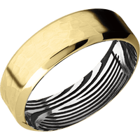 14K Yellow Gold + Hammer , Polish Finish + Sunset