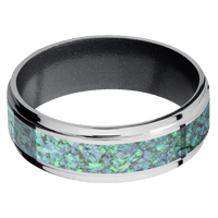 14K White Gold + Polish , Polish Finish + Dark Grey