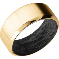 10K Yellow Gold + Crosssatin , Polish Finish + Forged Carbon Fiber