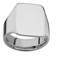 Large Rectangle signet ring (20x14.5mm) in Titanium, with a Wide style band.