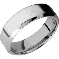10K White Gold + Hammer , Polish Finish