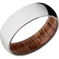 14K White Gold + Polish Finish + Koa