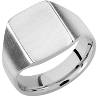 Medium Rectangle signet ring (16x11.5mm) in 18K White Gold, with a Wide style band.