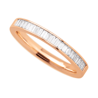 14K Rose Gold band with 31 Baguette Lab Grown Diamond having TCW-.62