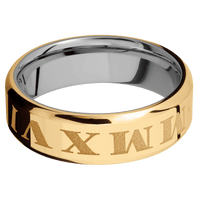 14K Yellow Gold + Polish , Polish Finish + Titanium