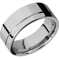 Titanium + Polish , Polish Finish + 18K White Gold