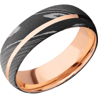 Damascus + Acid Finish + 18K Rose Gold