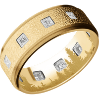 10K Yellow Gold + Stipple , Sand Finish