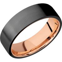 Zirconium + Bead Finish + 14K Rose Gold