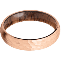 14K Rose Gold + Hammer Finish + Koa