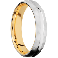 Platinum + Polish , Rockpolish Finish + 18K Yellow Gold