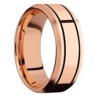 14K Rose Gold + Bead , Bead Finish