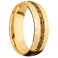 14K Yellow Gold + Hammer Finish