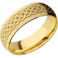 14K Yellow Gold + Stone Finish