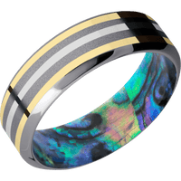 Tantalum + Sand , Polish Finish + Abalone