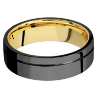Zirconium + Polish , Polish Finish + 14K Yellow Gold
