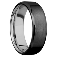 Zirconium + Satin , Polish Finish + 14K White Gold