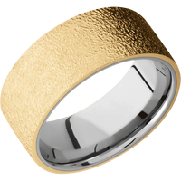 10K Yellow Gold + Stipple Finish + Titanium