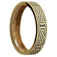 10K Yellow Gold + Polish Finish + Whiskey Barrel