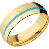10K Yellow Gold + Hammer , Polish Finish