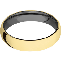 14K Yellow Gold + Polish Finish + Zirconium