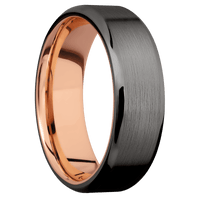Tantalum Noir + Satin , Polish Finish + 14K Rose Gold