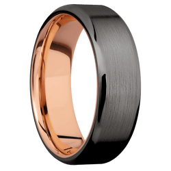 Tantalum Noir + Satin , Polish Finish + 14K Rose Gold