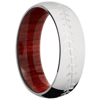 10K White Gold + Polish Finish + Red Heart