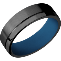Zirconium + Machine , Polish Finish + Ridgeway Blue