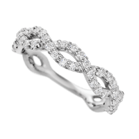14K White Gold band with 46 Round Lab Grown Diamond having TCW-.69