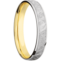 14K White Gold + Polish Finish + 14K Yellow Gold