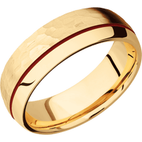 10K Yellow Gold + Hammer , Polish Finish