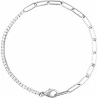 14K White Gold 1 CTW Natural Diamond Line 7 1/2" Bracelet