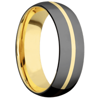 Zirconium + Polish Finish + 10K Yellow Gold