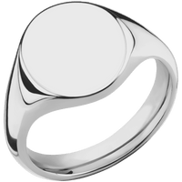 Medium Oval signet ring (16x13mm) in Titanium, with a Thin style band.