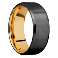Zirconium + Satin , Polish Finish + 10K Yellow Gold