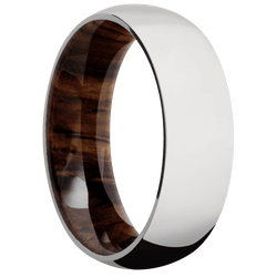 14K White Gold + Polish Finish + Cocobolo