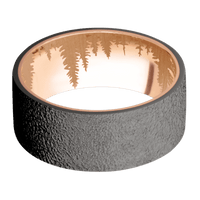 Tantalum Noir + Stipple Finish + 10K Rose Gold