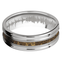 18K White Gold + Sand , Polish Finish
