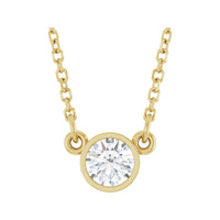 14K Yellow Gold 1/4 CT Lab-Grown Diamond Solitaire 18" Necklace