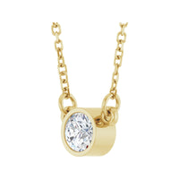 14K Yellow Gold 1/4 CT Lab-Grown Diamond Solitaire 18" Necklace